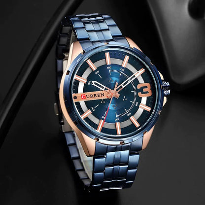 CURREN Original Brand Stainless Steel Band Wrist Watch For Couples With Brand (Box & Bag)